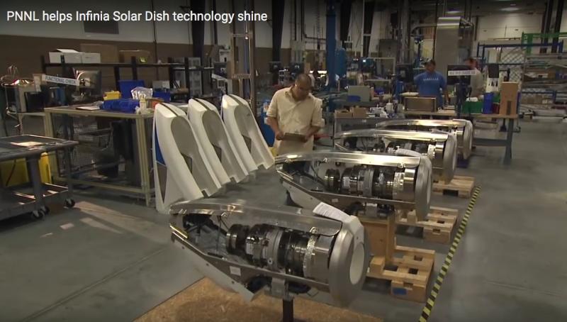 Infinia solar Stirling engine assembly