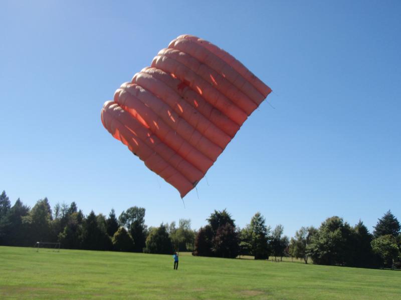 17.0 Sky diving parachute re-rigged as 2 line kite 1988