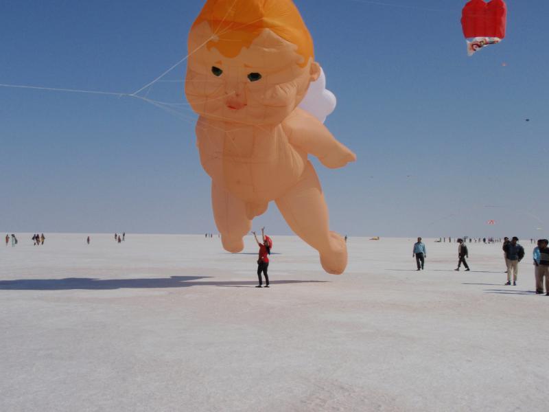 Elly and Cherub at Kutch salt pan 2011