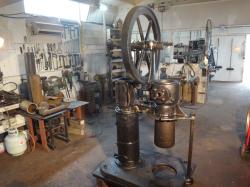 <p>6 inch Hayward Tyler Stirling engine in restoration 2018.  Mahan Herigae Centre Collection</p>