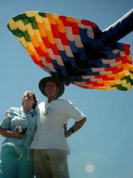 <p>Elwyn and Peter with Mega Ray, Nelson '03</p>