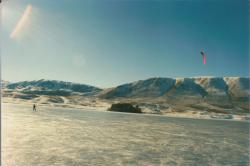 <p>26.0 Peter Kite Ice Skating atLake CW with Peel,traction kite1993</p>