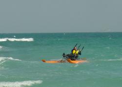 <p>34.7 Kuwait kitesailing, warship in background</p>