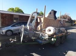 <p>Infinia solar Stirling mirror arriving in New Zealand from the USA, 2023</p>