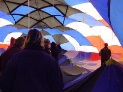 <p>Peter Lynn Mega Ray, inside, showing super-ripstop,thru-cording construction system</p>