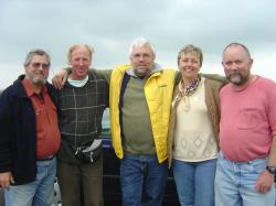 <p>Bill Farbre, Peter, Werner and Claudia Schmidt, Peter Whitehead., Swindon '04</p>