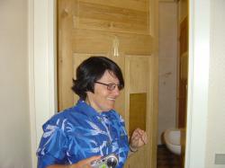 <p>Jackie Penney, Entering men's toilet, Nordby, June '04</p>